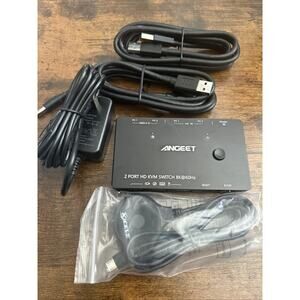 KVM Switch 2 Monitors 2 Computers 8K@60Hz 4K@144Hz ANGEET HDMI & DisplayPort
